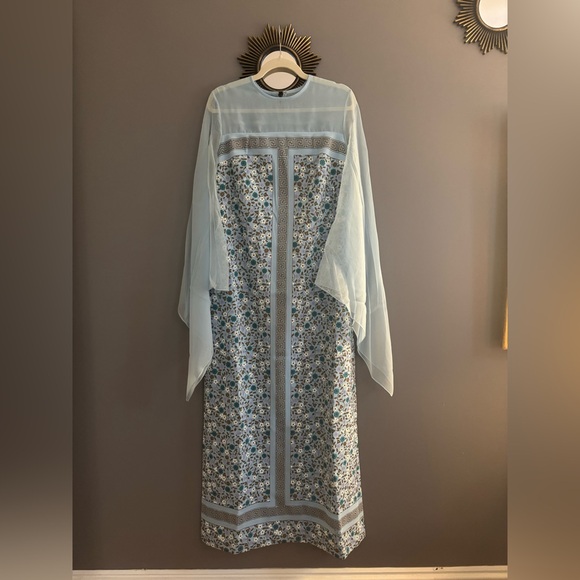 PRISTINE Vintage Alfred Shaheen Blue 60s 70s Versace Design Maxi Dress - Picture 2 of 6